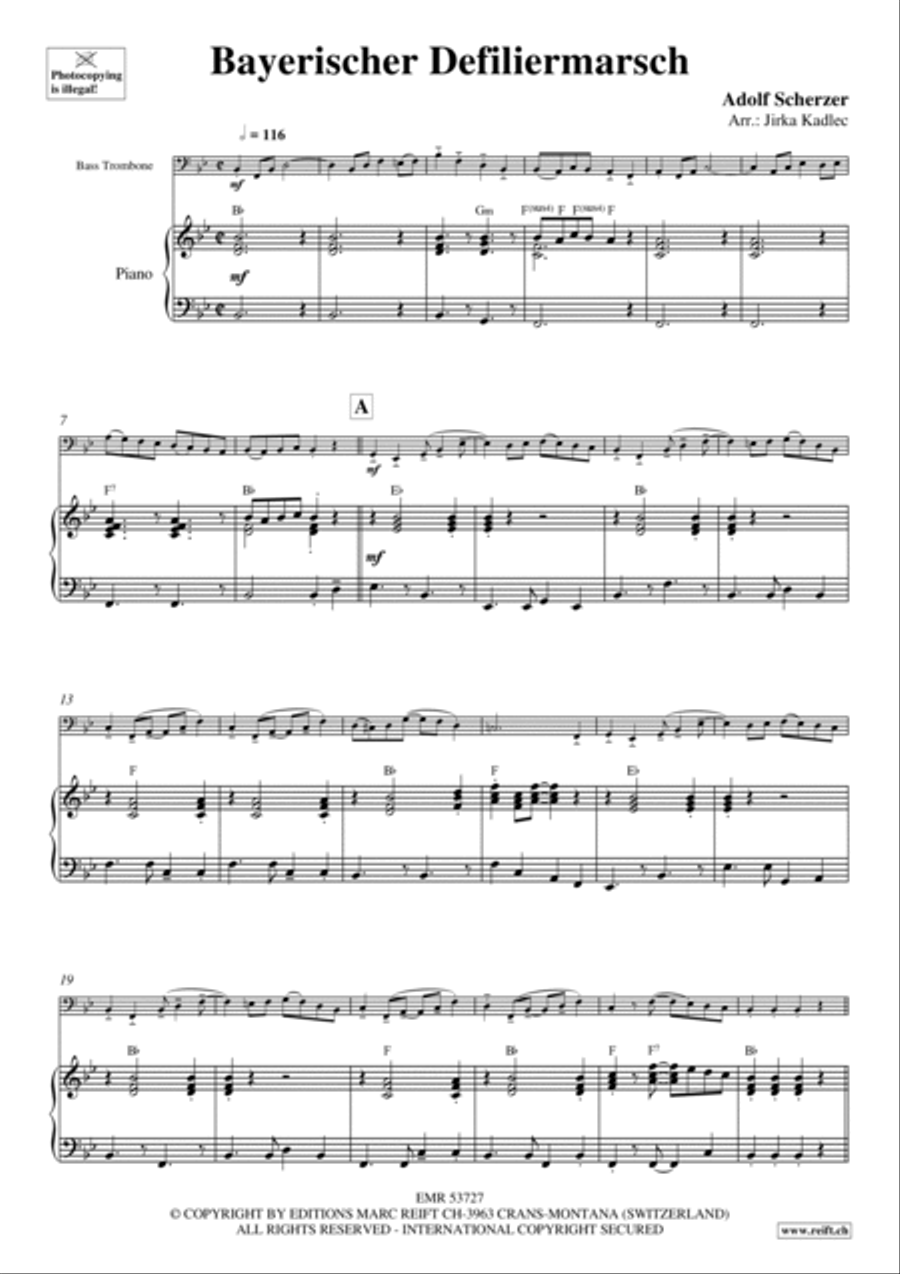 Bayerischer Defiliermarsch Trombone scores gallery preview page 4