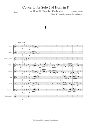 Concerto for Solo 2nd Horn in F - Horn & Orchestra