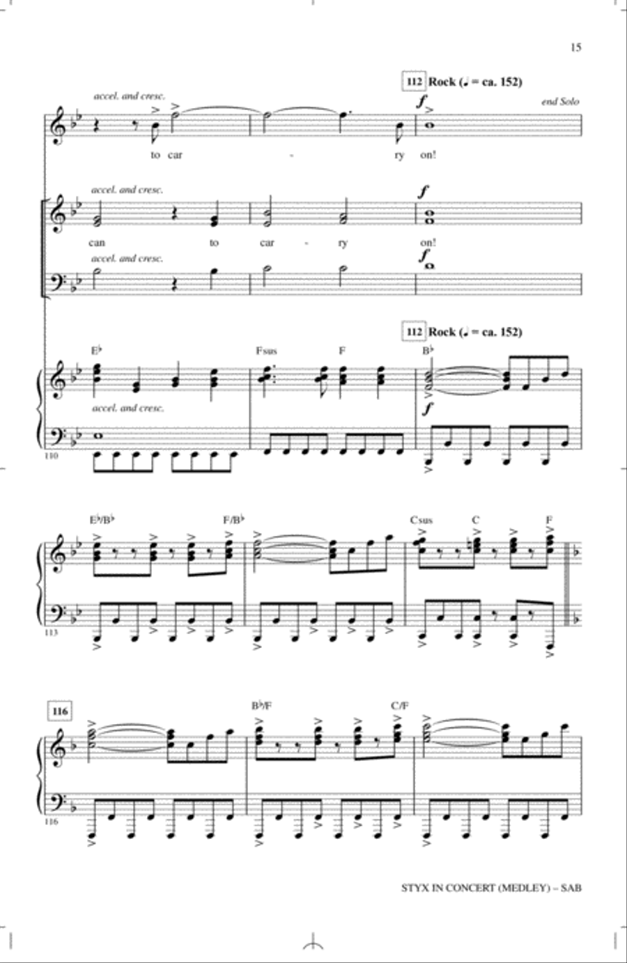 Styx In Concert (Medley) 3-Part scores gallery preview page 14