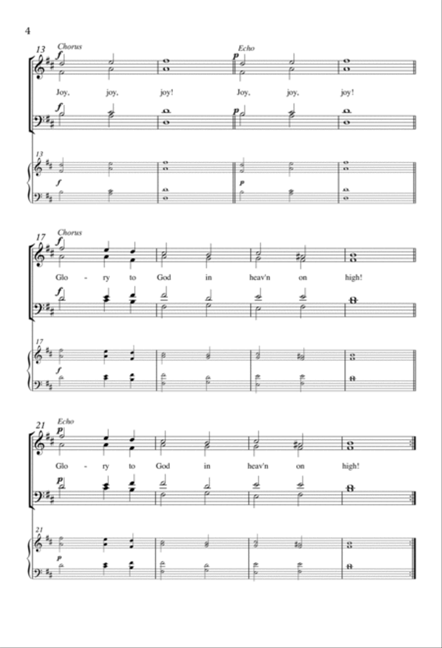 While Shepherds Watch Their Flocks by Nights 4-Part scores gallery preview page 2