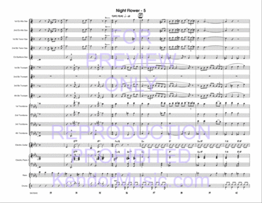Night Flower (Full Score) Jazz Ensemble scores gallery preview page 6