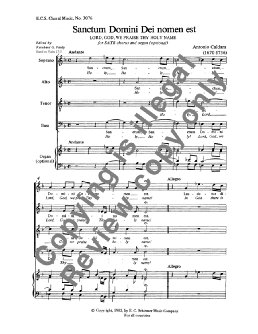 Sanctum Domini Dei nomen est (Lord God, we praise thy holy name) 4-Part scores gallery preview page 8