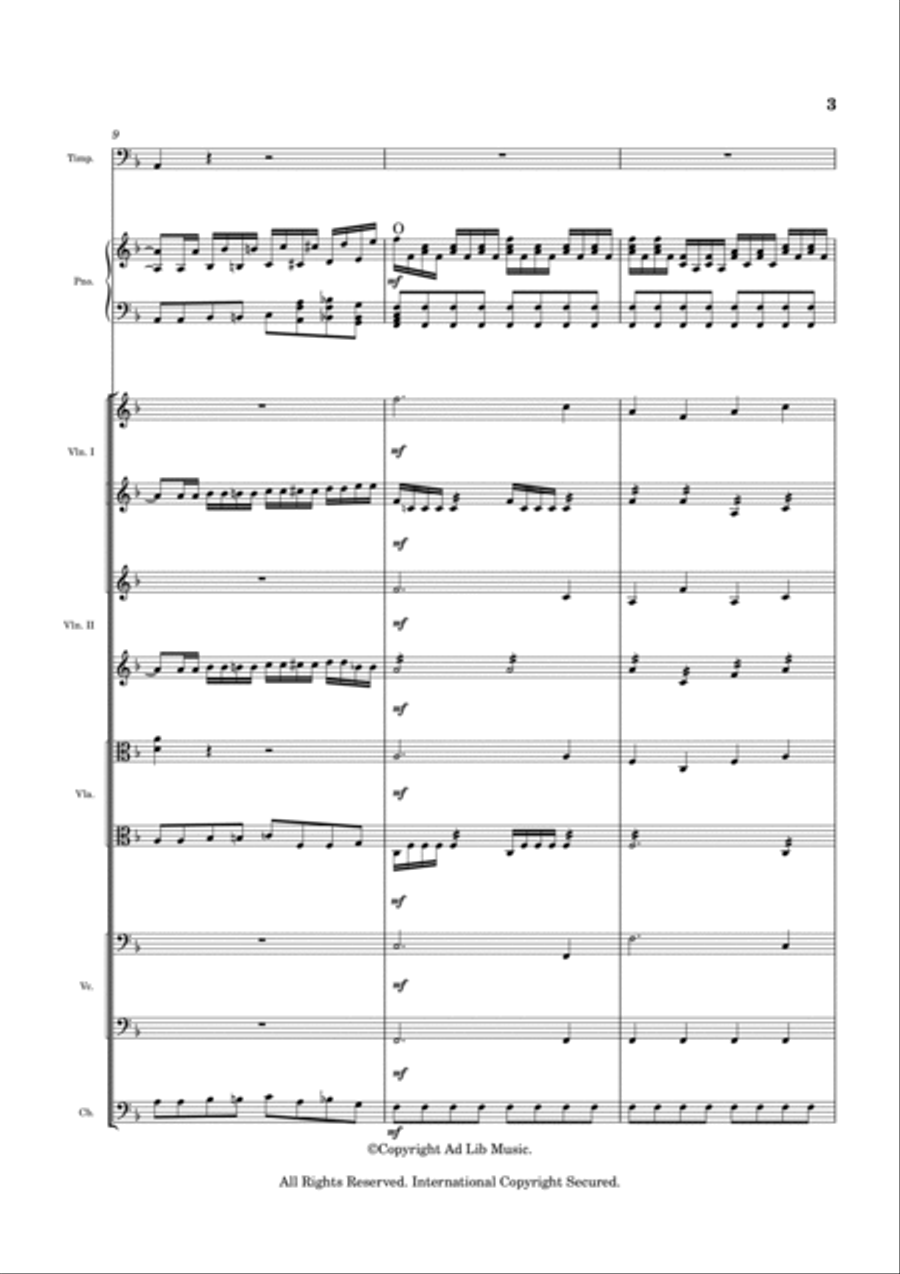 Dies Irae from Requiem in D minor by Mozart (String Orchestra Version) String Orchestra scores gallery preview page 3
