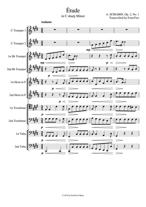 Scriabin Etude in C-sharp Minor (Op. 2 No. 1) for Brass Ensemble