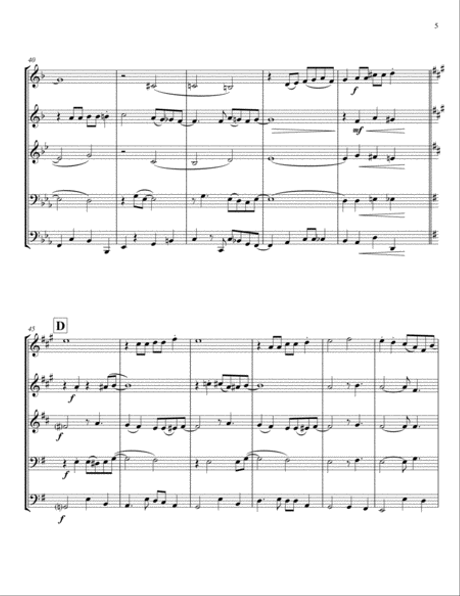 When the Saints Go Marching In, for Brass Quintet Brass Quintet scores gallery preview page 5