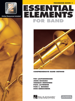 Book cover for Essential Elements for Band – Trombone Book 1 with EEi
