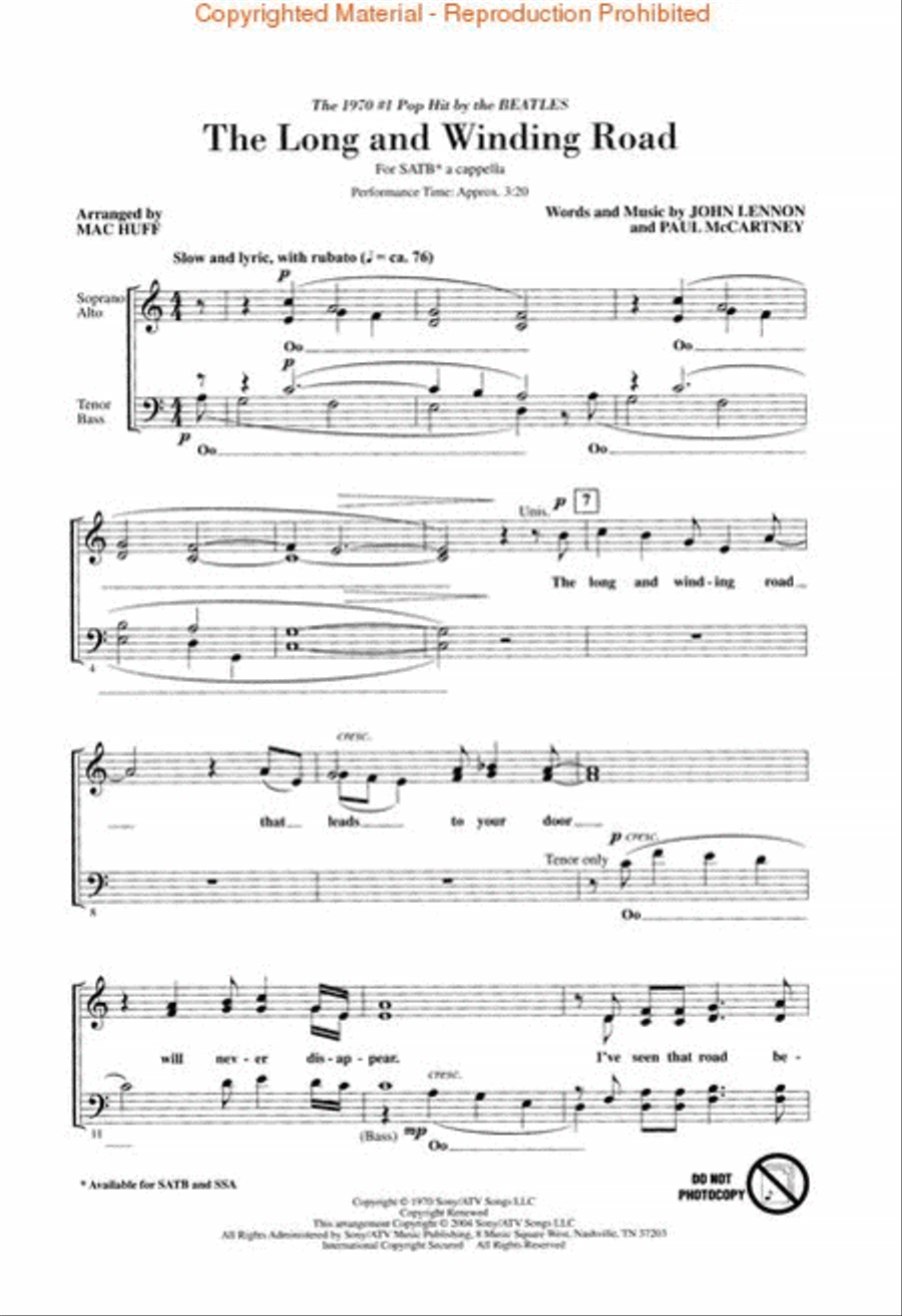 The Long and Winding Road 4-Part scores gallery preview page 2