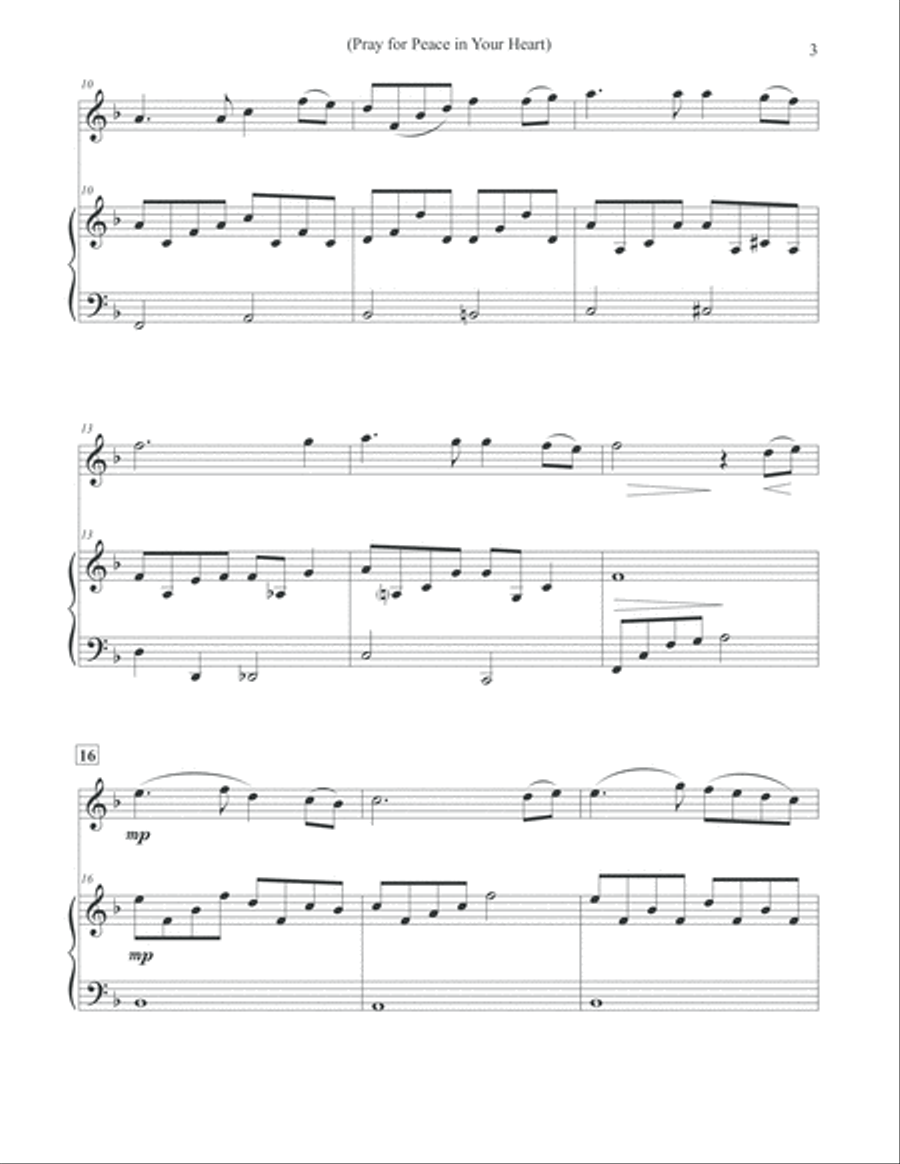 Pray for Peace in Your Heart - Violin & Piano Violin Solo scores gallery preview page 3