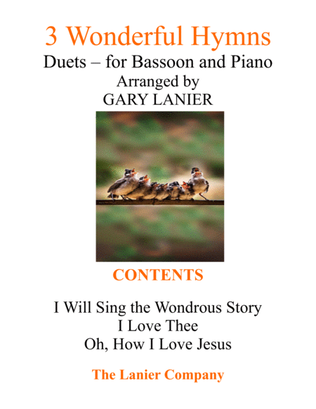 Book cover for Gary Lanier: 3 WONDERFUL HYMNS (Duets for Bassoon & Piano)