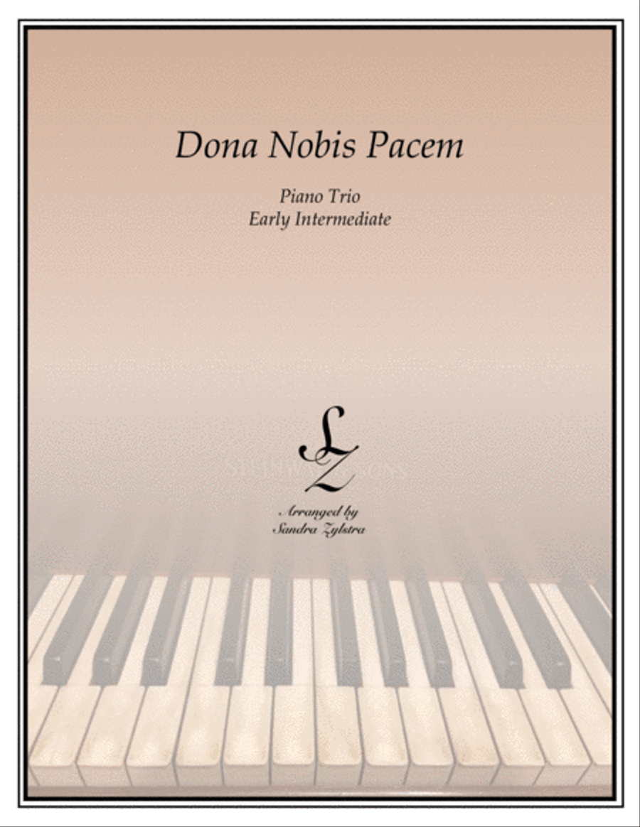 Dona Nobis Pacem (1 piano, 6 hand trio) Piano Trio scores gallery preview page 1