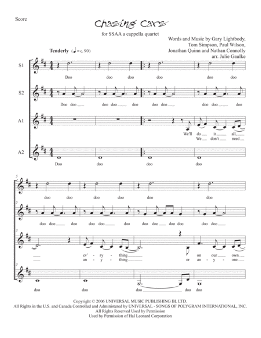 Chasing Cars SSAA scores gallery preview page 1