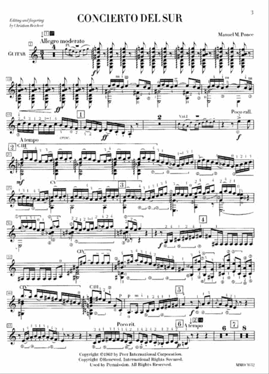 Ponce: Concierto Del Sur Classical Guitar scores gallery preview page 2
