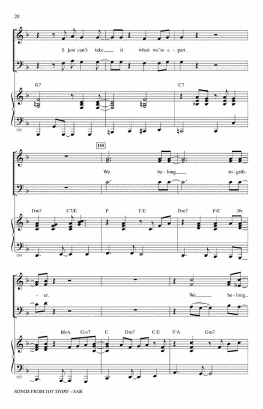 Songs from Toy Story (Choral Medley) image number null