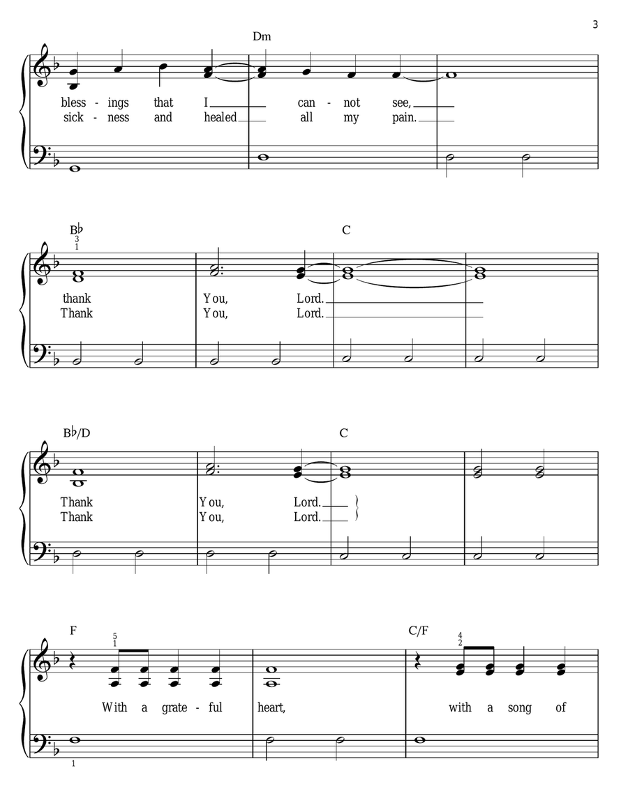 Thank You, Lord Easy Piano scores gallery preview page 3