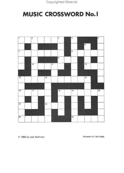 Easy Music Crossword Puzzles Book 1
