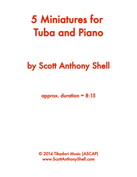 5 Miniatures for Tuba and Piano image number null