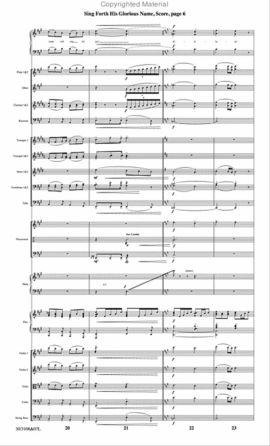 Sing Forth His Glorious Name - Orchestral Score and Parts Choir scores gallery preview page 7