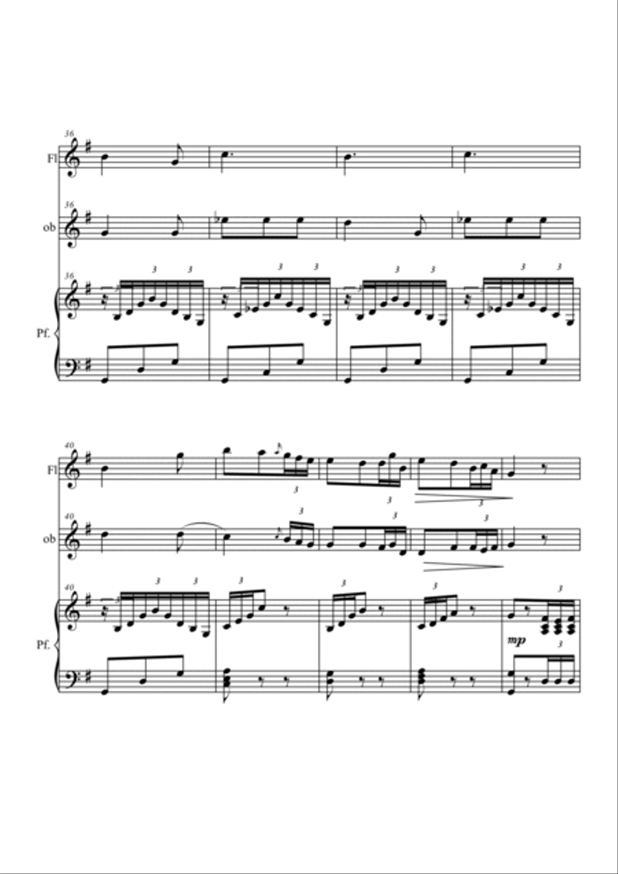 Traviata: Croce e delizia. Trio flute, oboe and piano Woodwind Duet scores gallery preview page 4