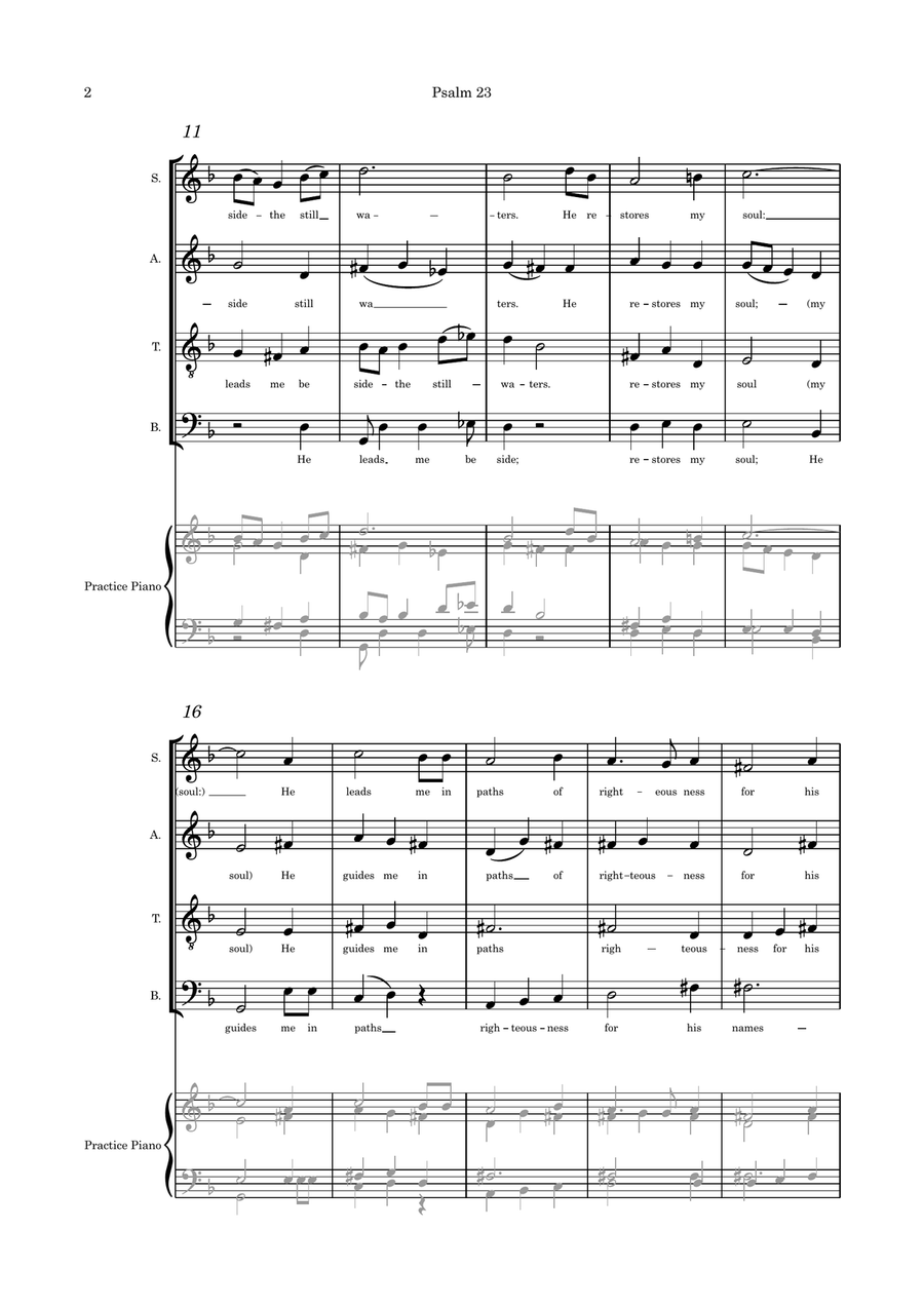 Psalm 23 4-Part scores gallery preview page 2
