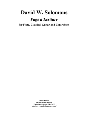 David Warin Solomons: Page d'écriture for flute, guitar and double bass
