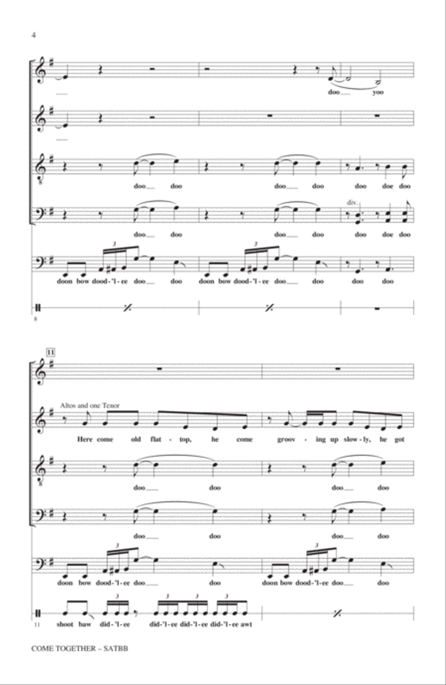 Come Together 4-Part scores gallery preview page 2