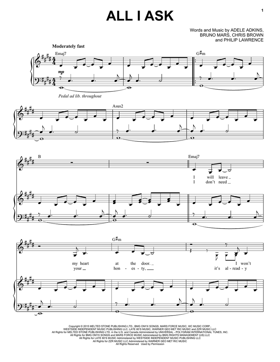 All I Ask Voice scores gallery preview page 1