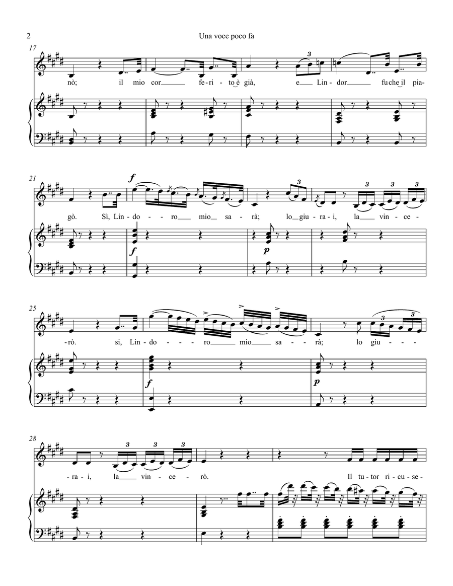 Una voce poco fa (original key) Voice Solo scores gallery preview page 3