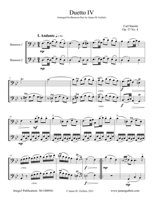 Stamitz: Duet Op. 27 No. 4 for Bassoon Duo
