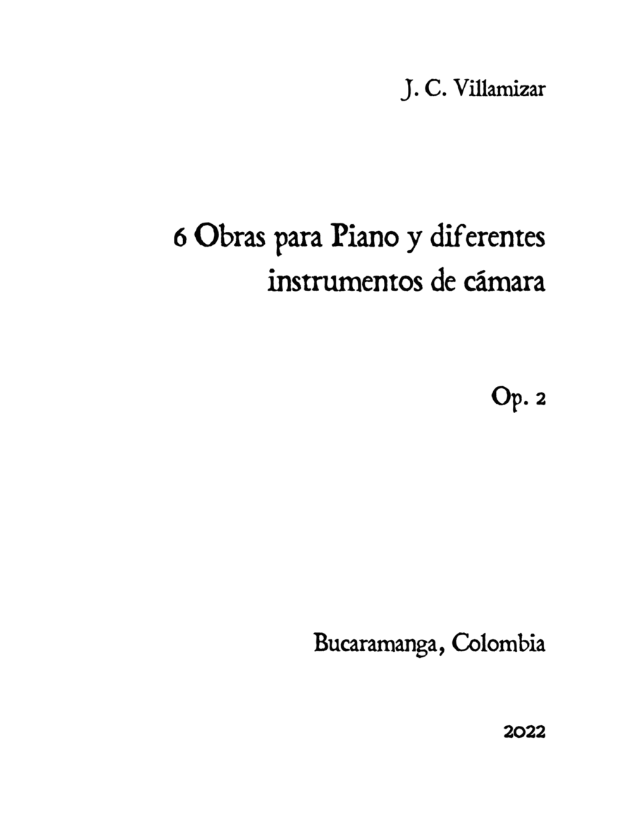 6 Obras para piano y diferentes instrumentos de cámara Chamber Music scores gallery preview page 1
