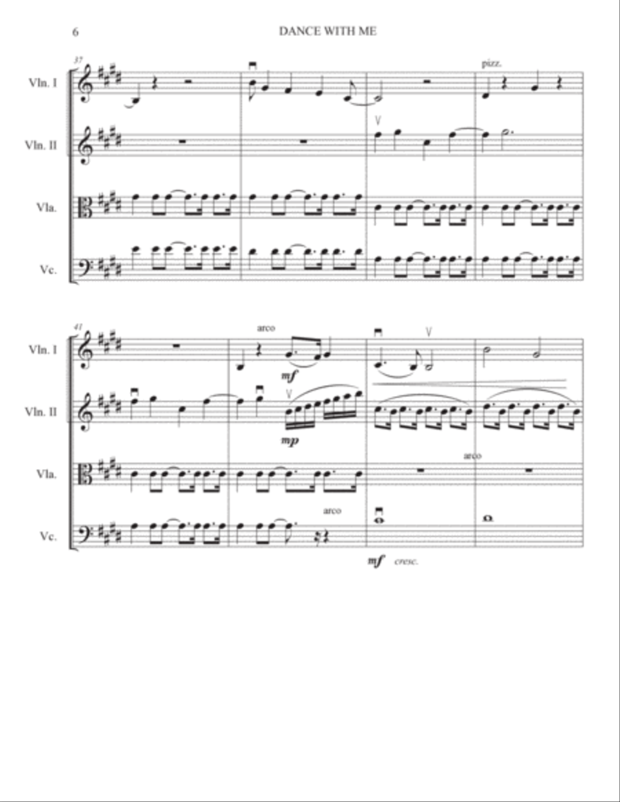 Dance With Me String Quartet scores gallery preview page 6