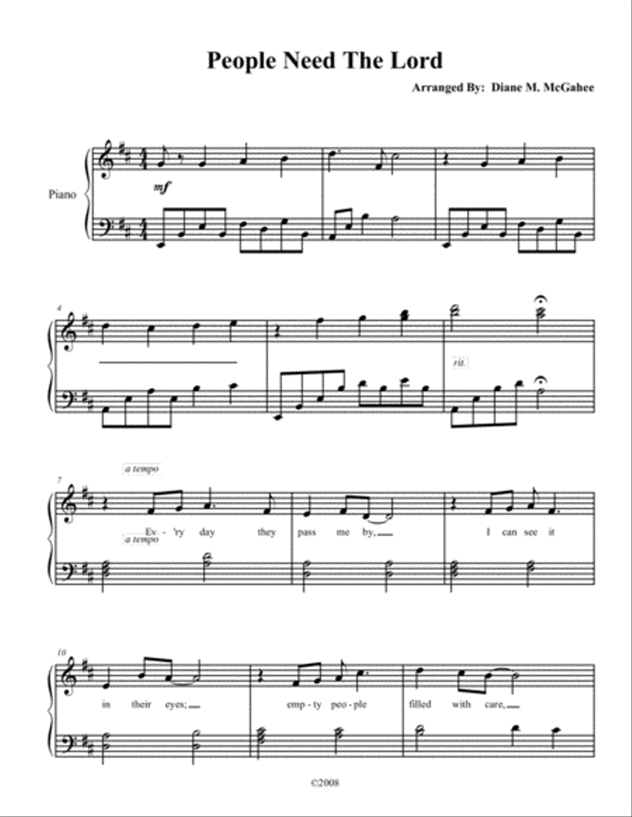 People Need The Lord People Need The Lord Small Ensemble scores gallery preview page 1