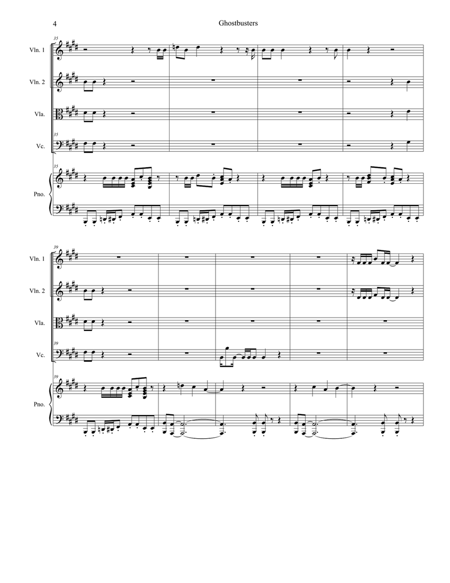 Ghostbusters Ghostbusters Piano Quintet scores gallery preview page 4