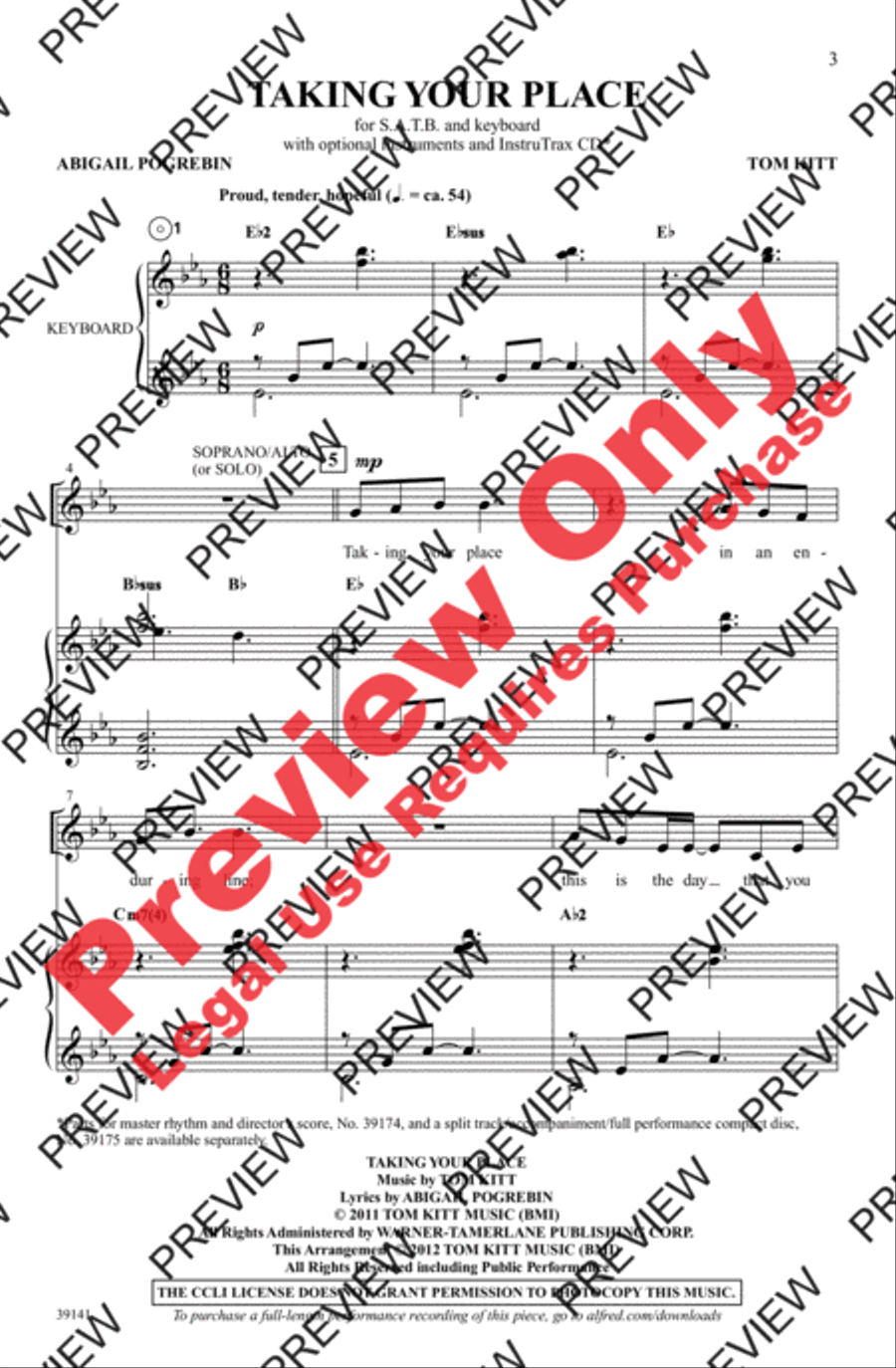 Taking Your Place Taking Your Place 4-Part scores gallery preview page 3
