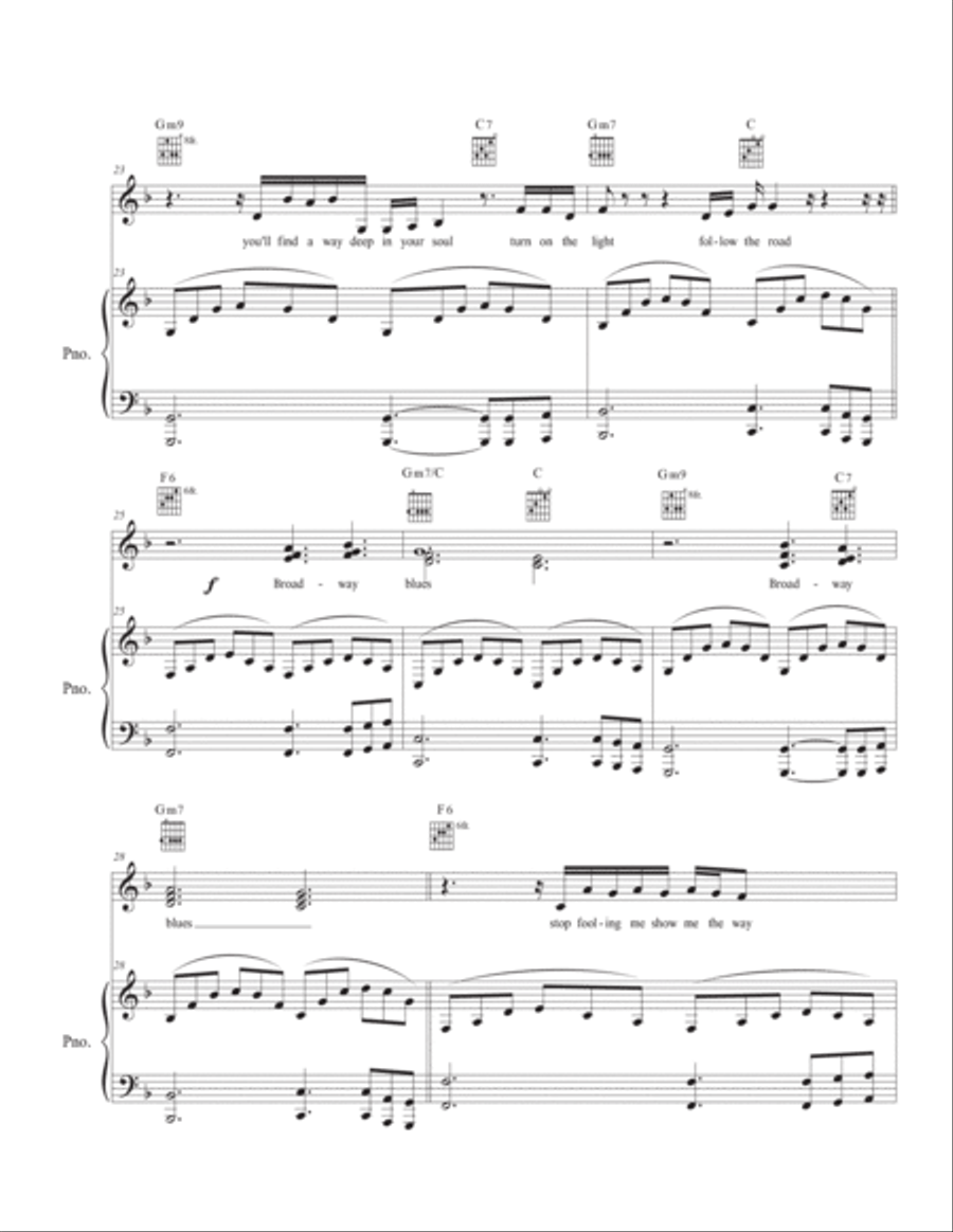 Broadway Blues featuring Kennedy Percival Piano, Vocal, Guitar scores gallery preview page 4