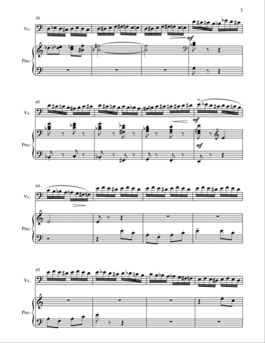 The Flight of the Bumble Bee - Rimsky Korsakov - for Cello and Piano Piano scores gallery preview page 6