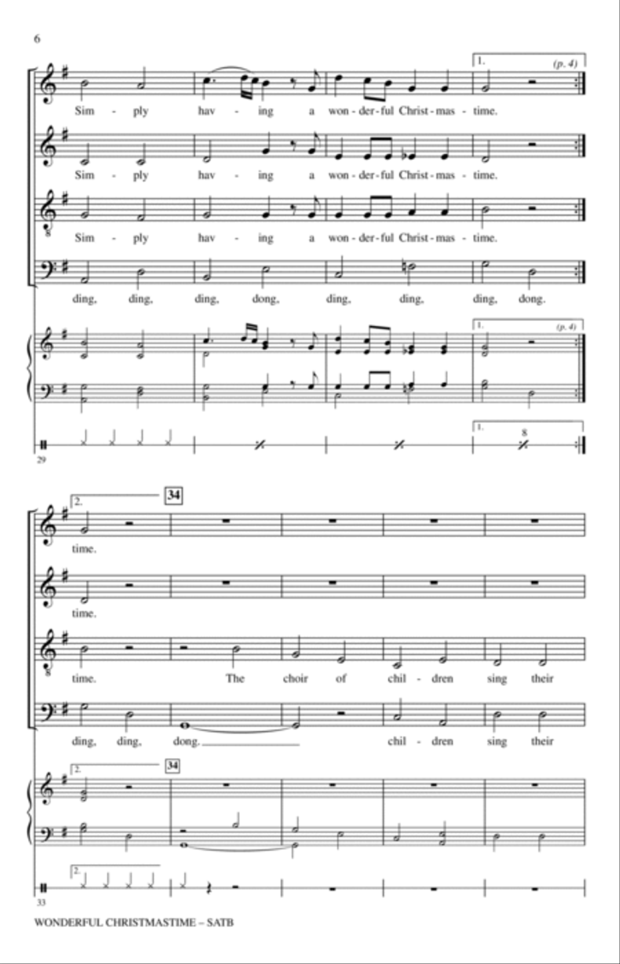 Wonderful Christmastime (arr. Ed Lojeski) 4-Part scores gallery preview page 5