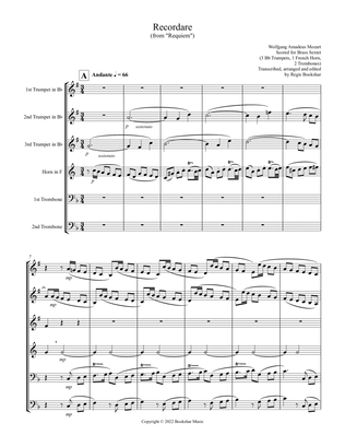 Recordare (from "Requiem") (F) (Brass Sextet - 3 Trp, 1 Hrn, 2 Trb)