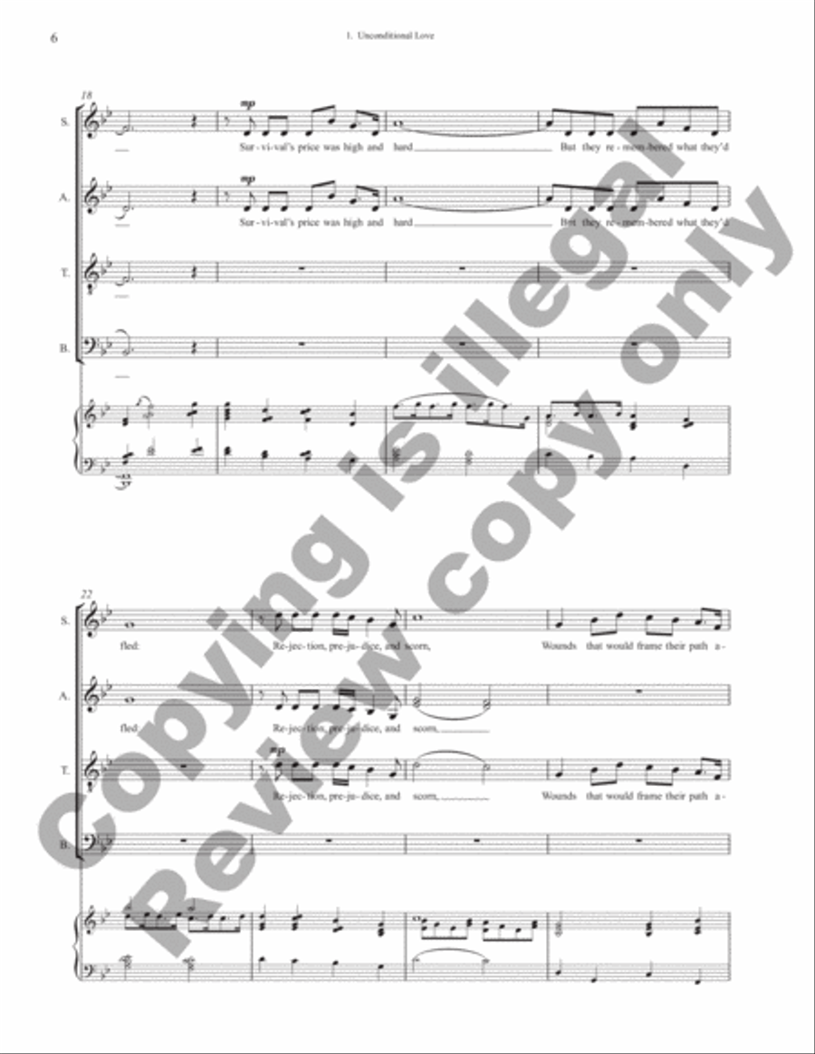 Unconditional Love (Vocal Score) 4-Part scores gallery preview page 6