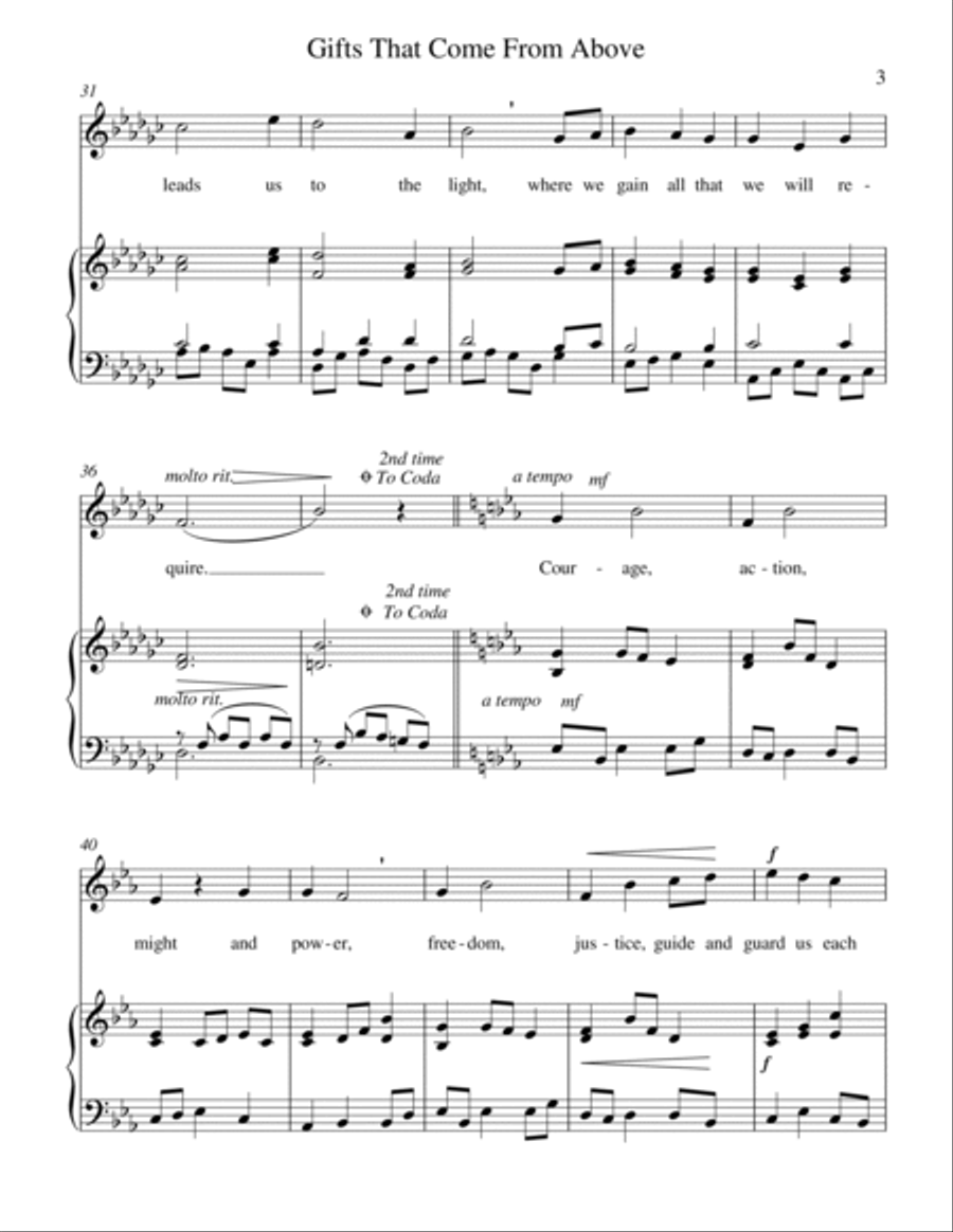Gifts That Come from Above (medium voice) Medium Voice scores gallery preview page 4