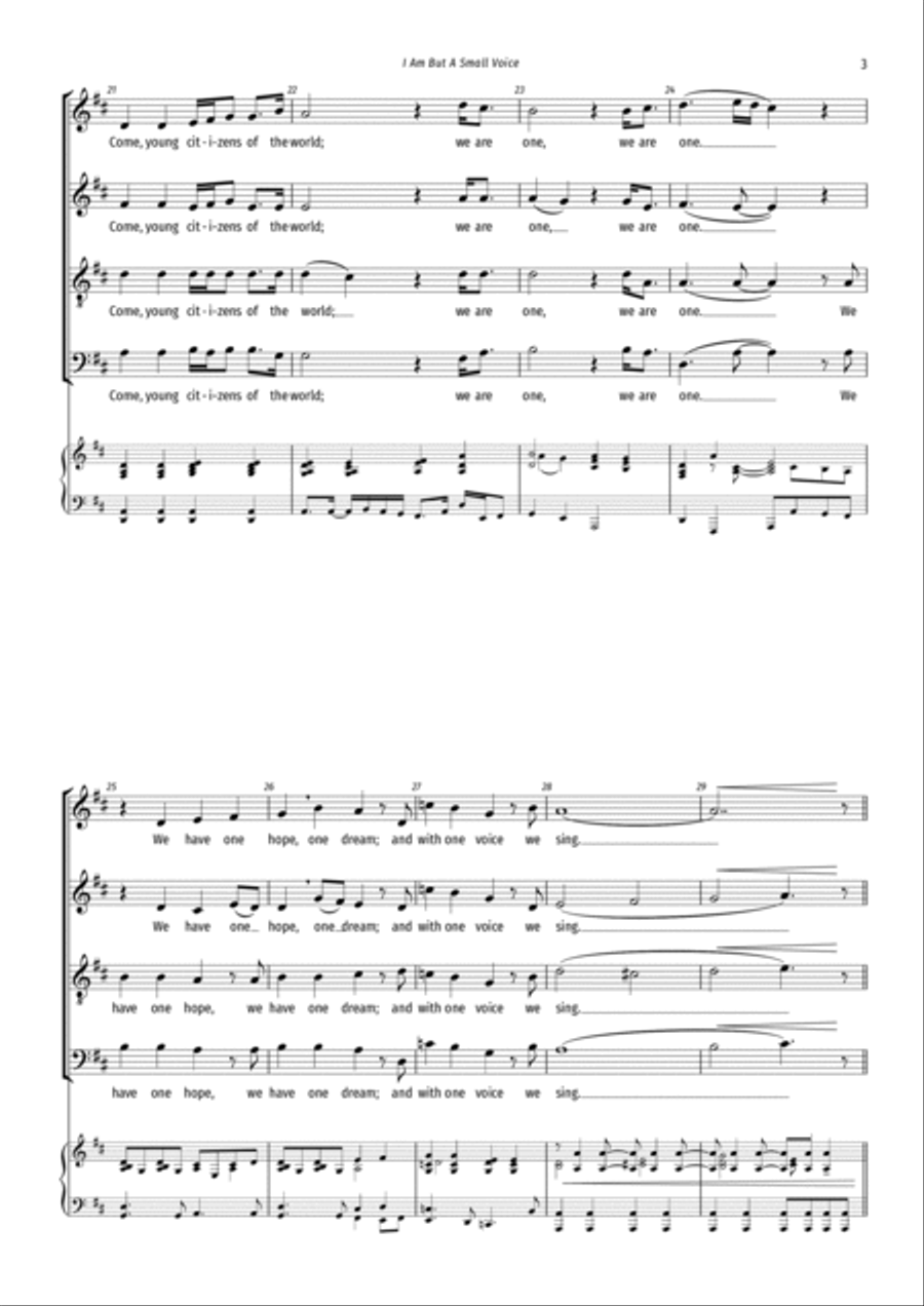 I Am But A Small Voice 4-Part scores gallery preview page 3