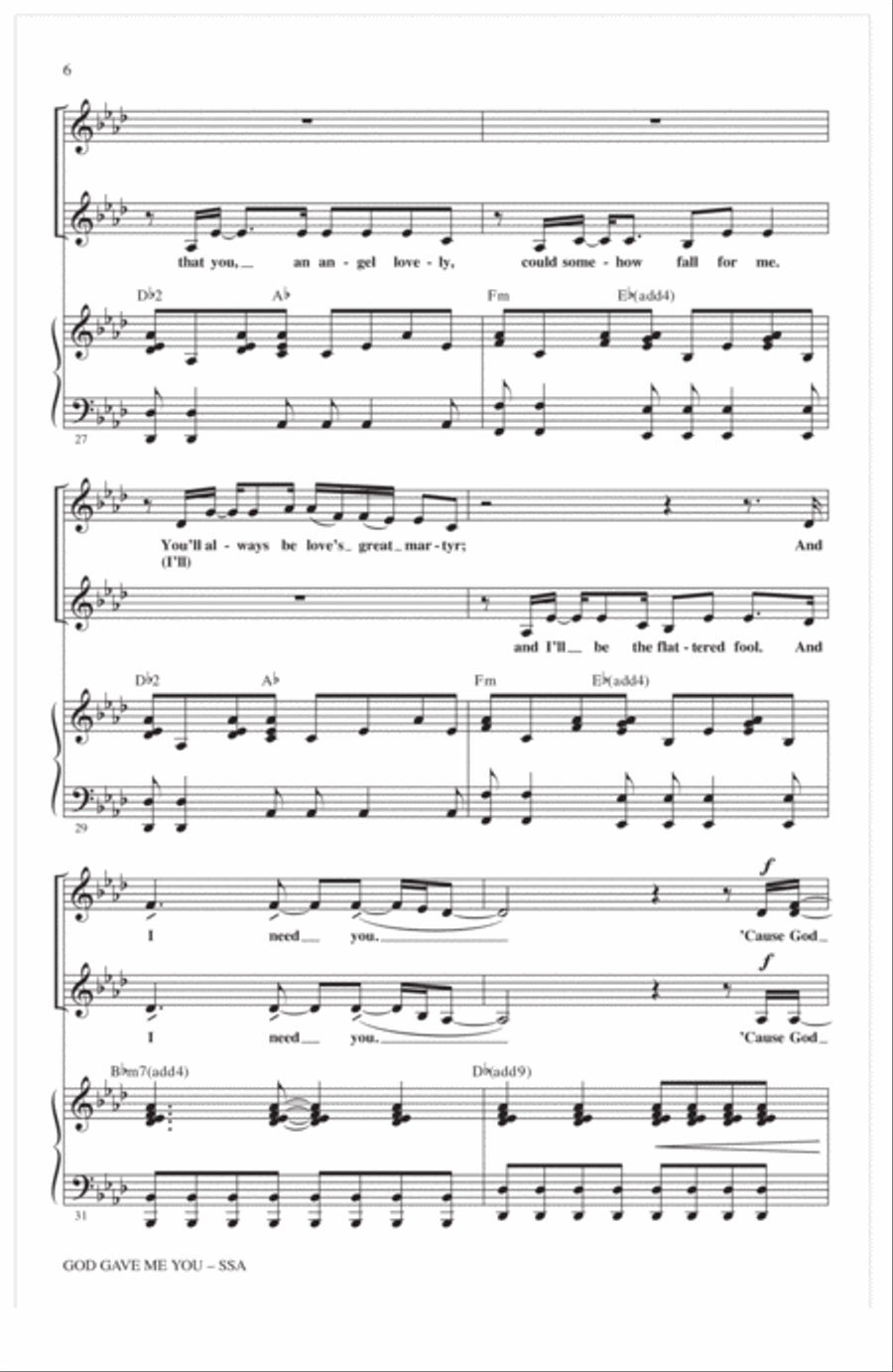 God Gave Me You (arr. Alan Billingsley) SSA scores gallery preview page 5
