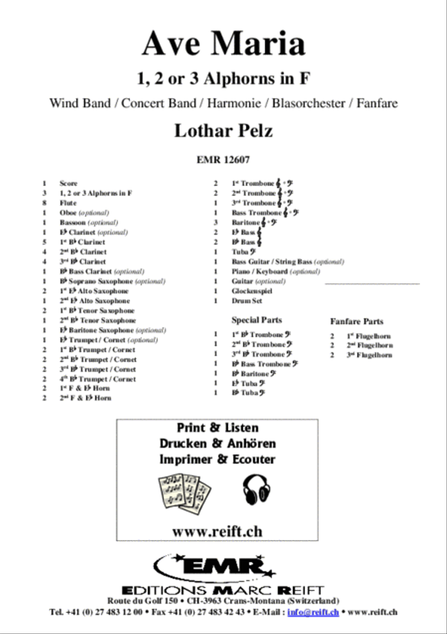 Ave Maria Ave Maria Concert Band scores gallery preview page 2