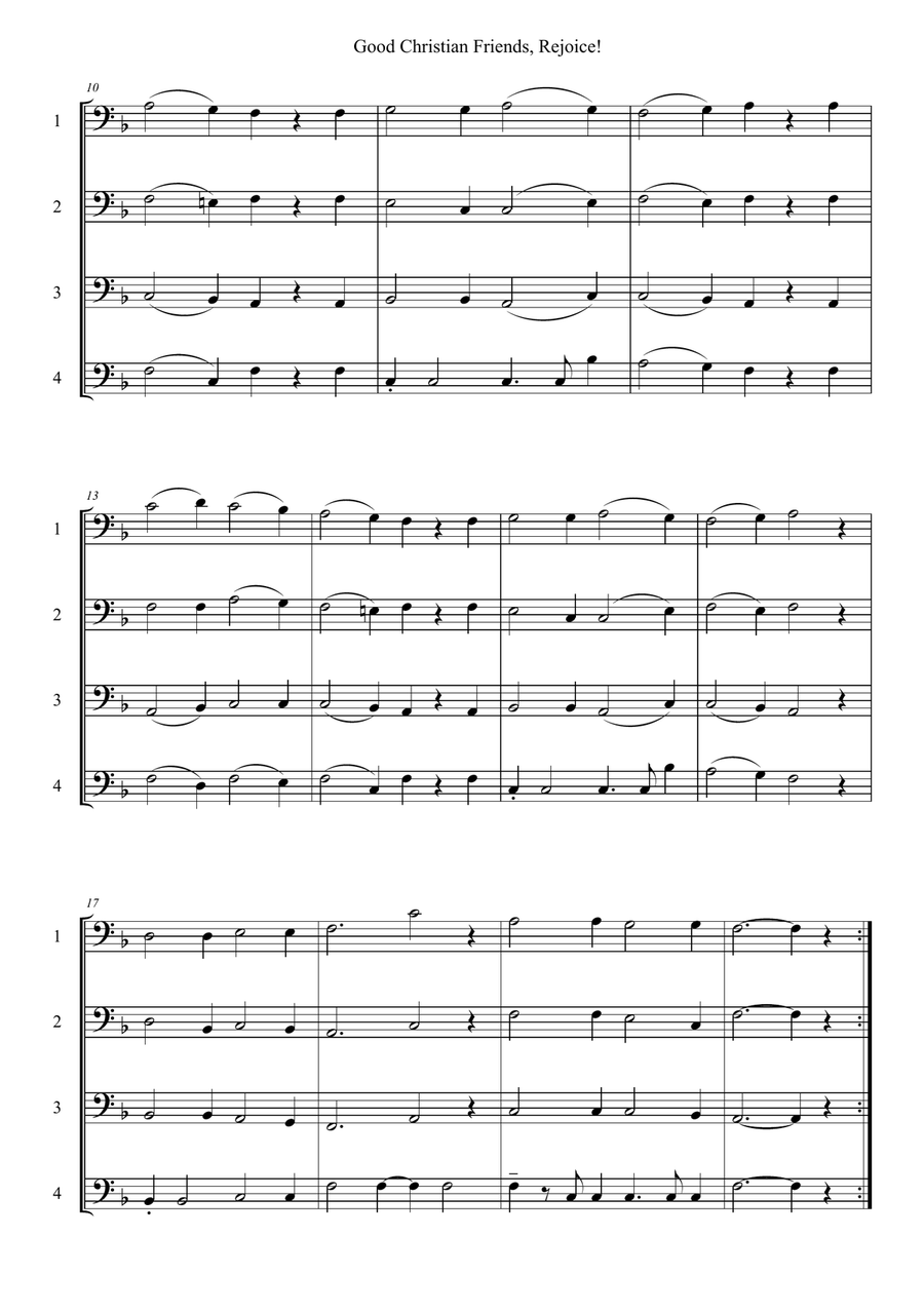 Good Christian Friends, Rejoice! Brass Ensemble scores gallery preview page 2