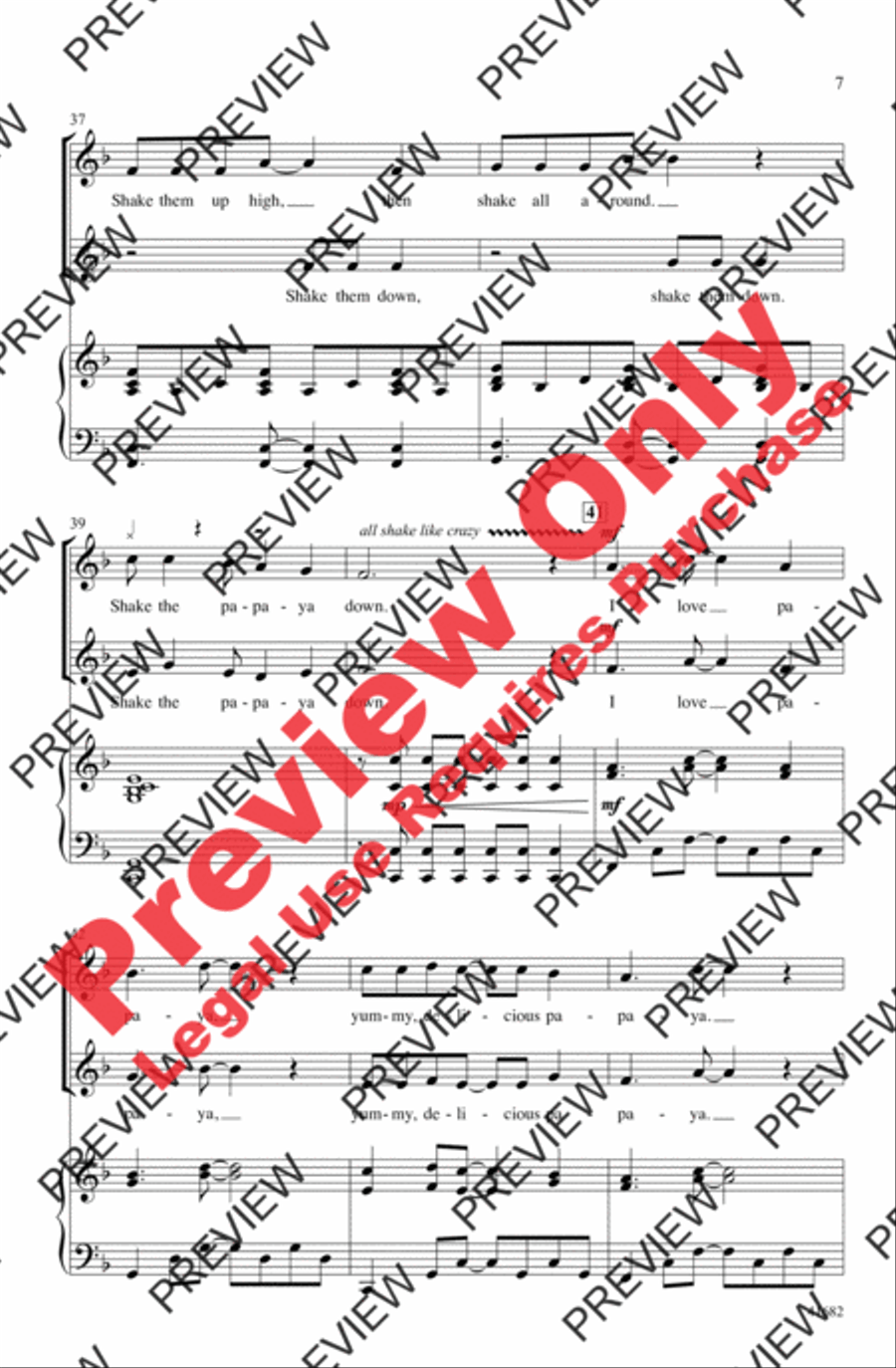 The Papaya Song 2-Part scores gallery preview page 7