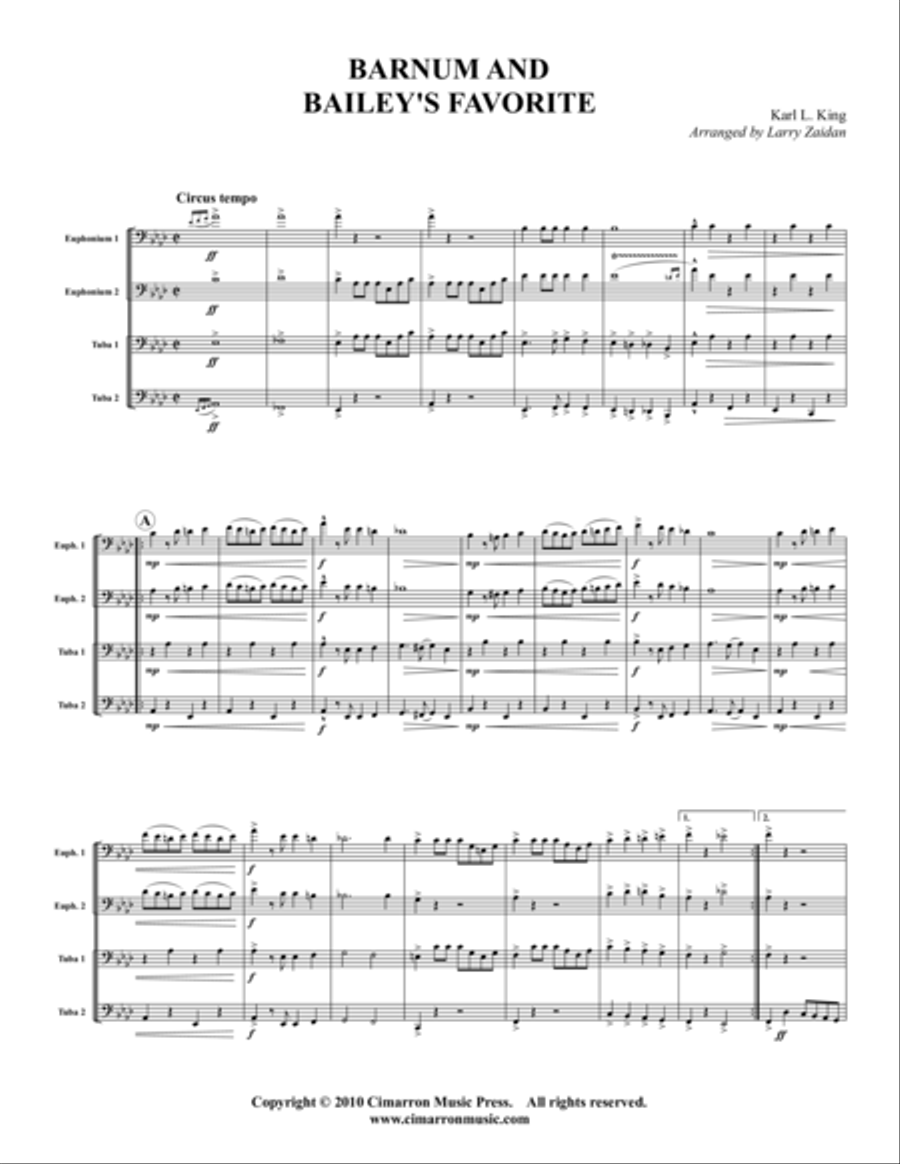 Barnum and Bailey's Favorite EETT scores gallery preview page 1