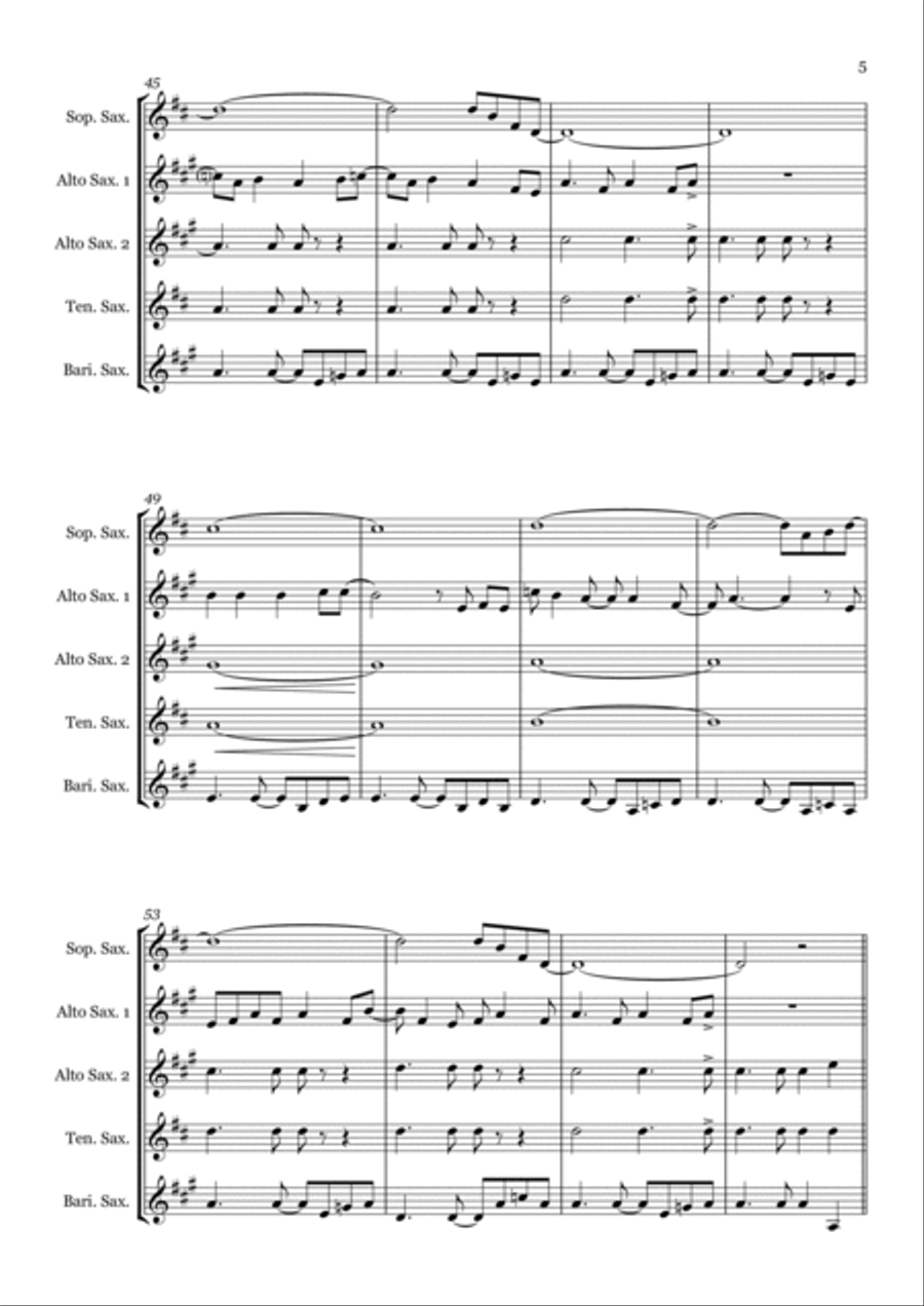 Rehab Saxophone Quintet scores gallery preview page 5