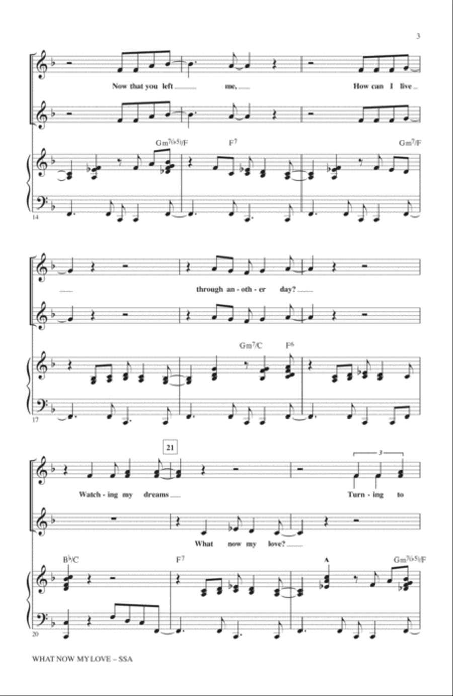 What Now My Love What Now My Love SSA scores gallery preview page 2