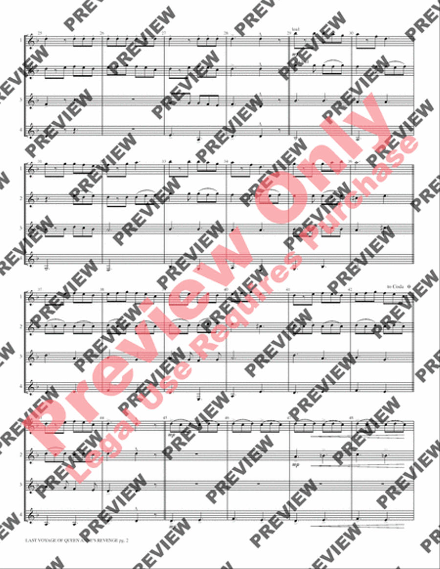Last Voyage of Queen Anne's Revenge Clarinet Quartet scores gallery preview page 4