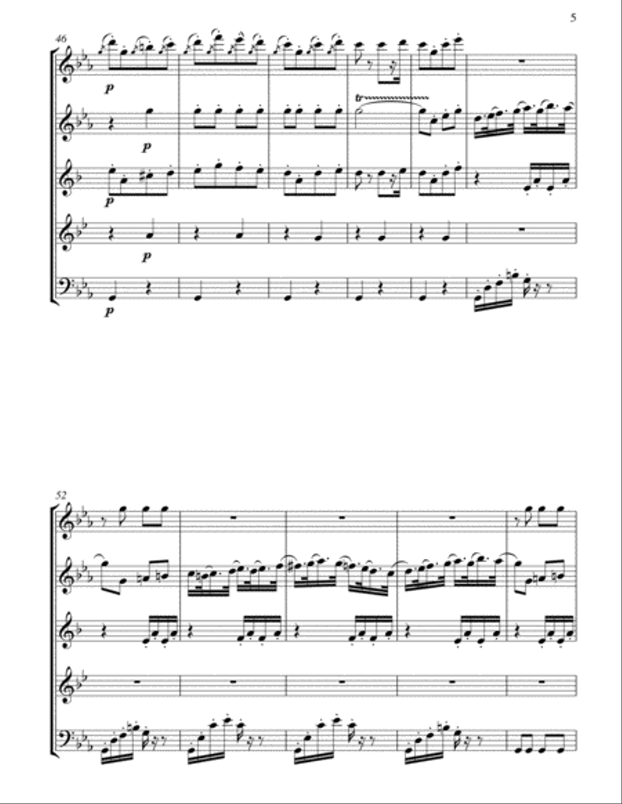 Themes From Hungarian Rhapsody, No. 2: Wind Quintet Woodwind Quintet scores gallery preview page 6