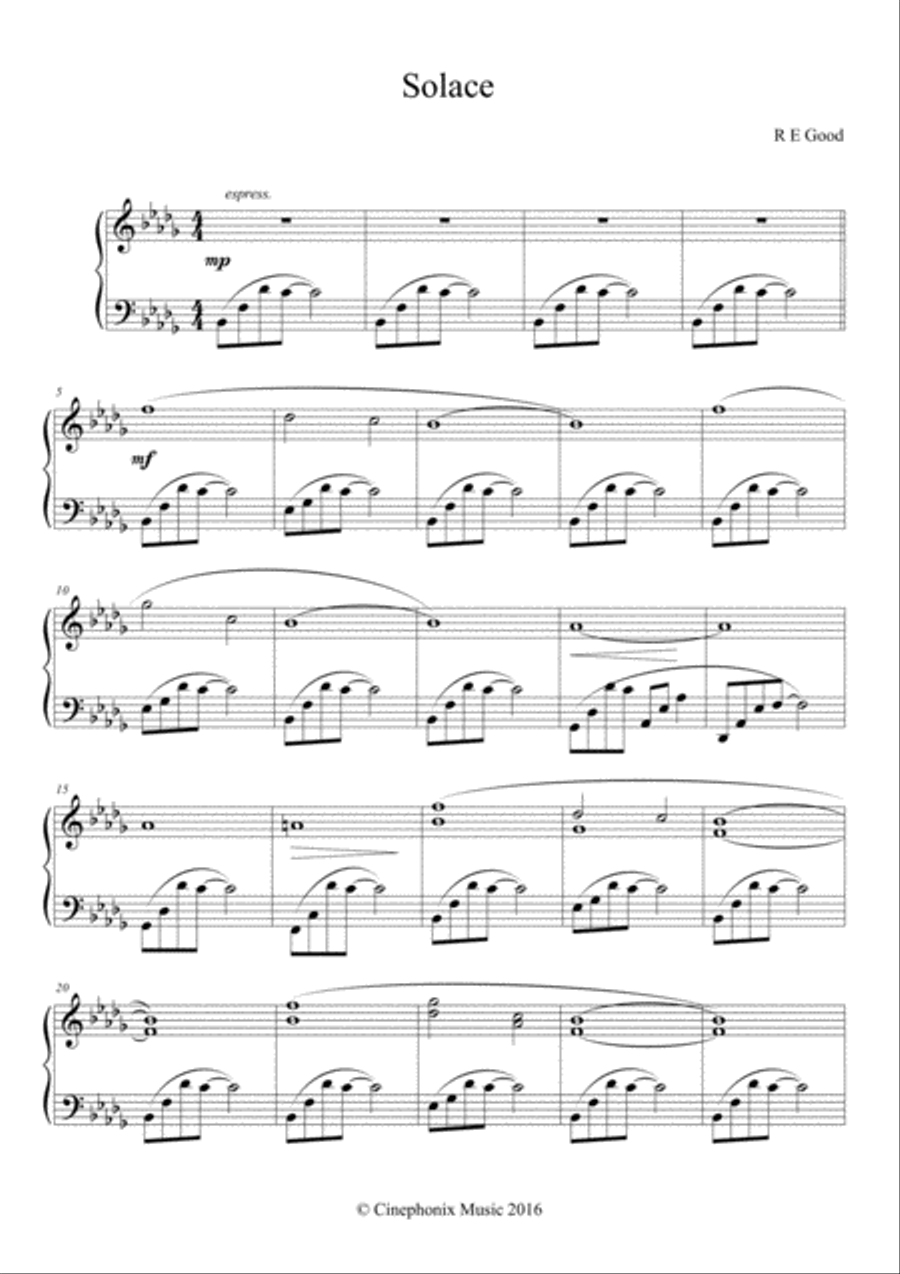 Solace Piano Solo scores gallery preview page 1